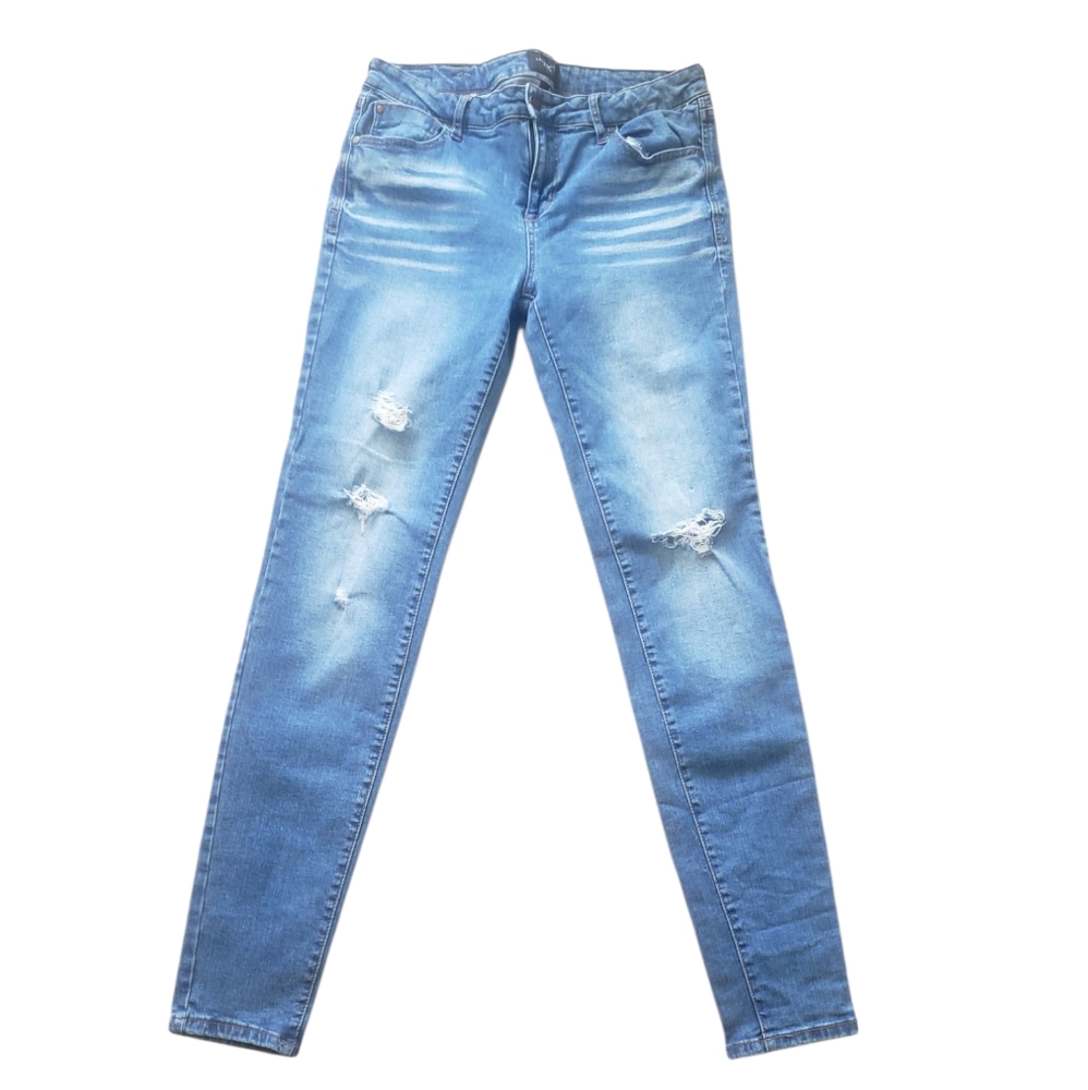 Celebrity Pink Blue Skinny Distressed Jeans Size 11/30